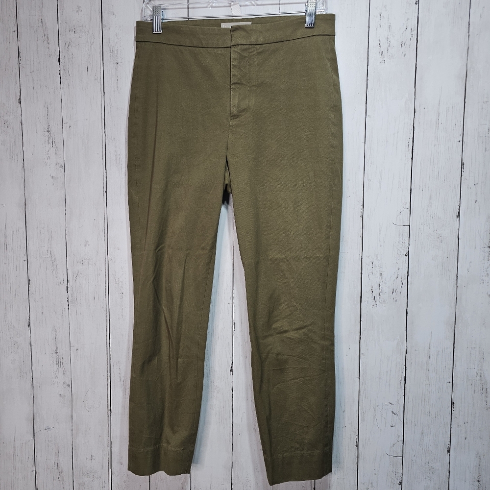 Everlane Women's The Fixed Waist Stretch Cotton Pants Olive Green Size 6.